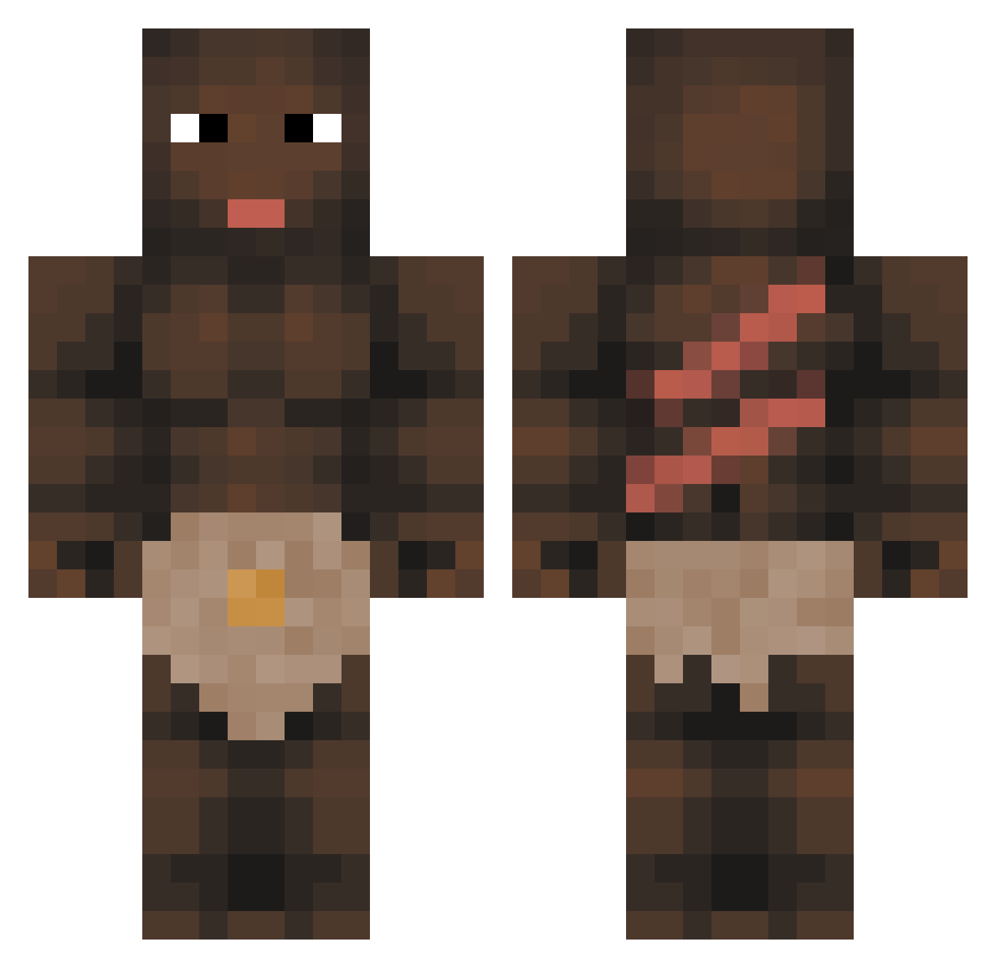 Mitoshii Minecraft skin, front and back view