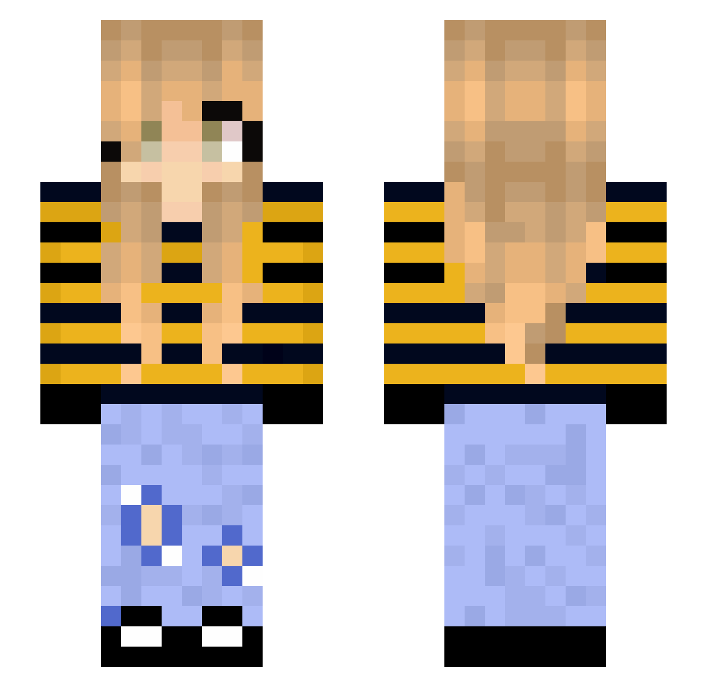 xUserek46 Minecraft skin, front and back view