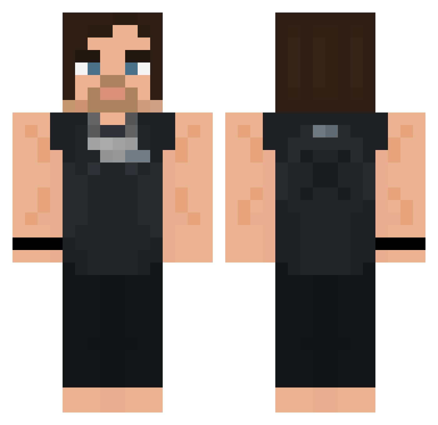 hotbastian Minecraft skin, front and back view
