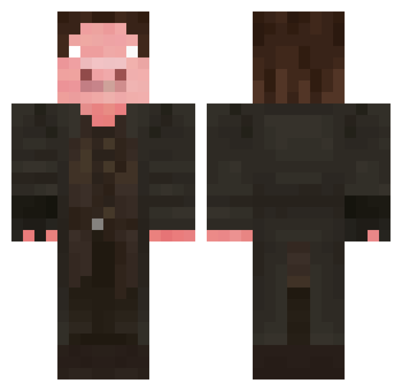 XXFISERINGXX Minecraft skin, front and back view