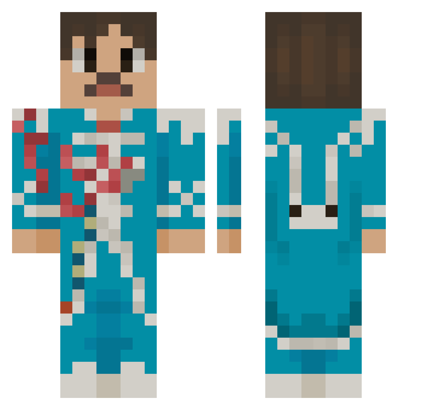 parker54599 Minecraft skin, front and back view