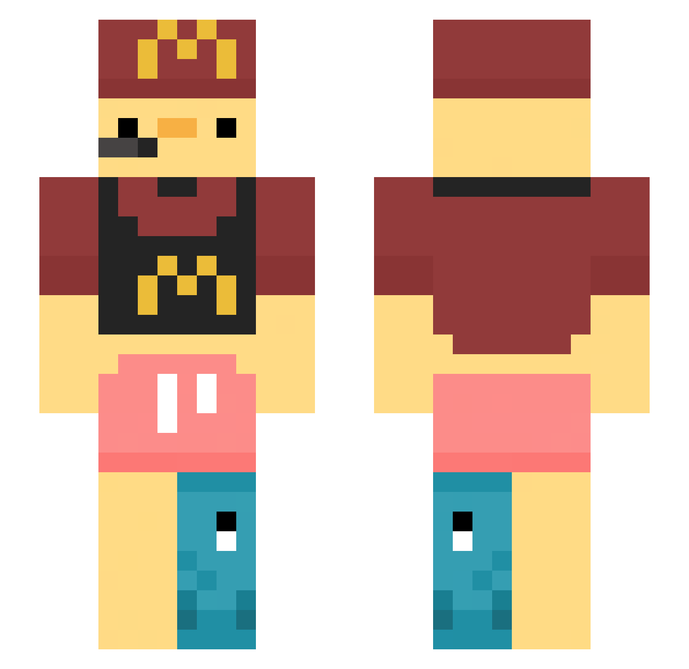 DriizyDrake Minecraft skin, front and back view