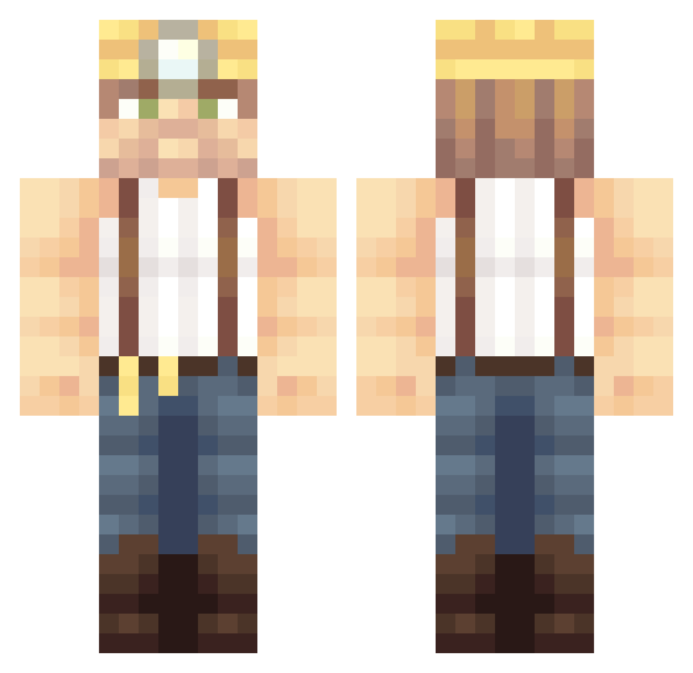 YardSaleMaster Minecraft skin, front and back view
