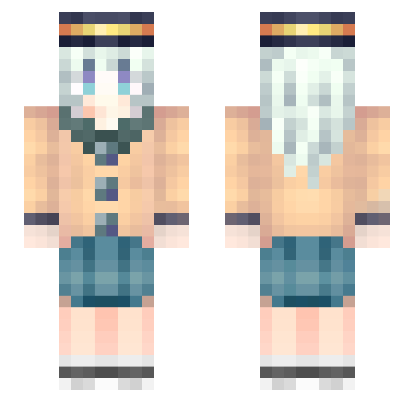 pseudepigraphy Minecraft skin, front and back view