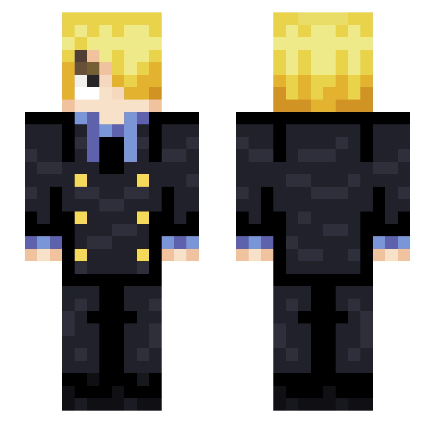 KaeruFrog Minecraft skin, front and back view