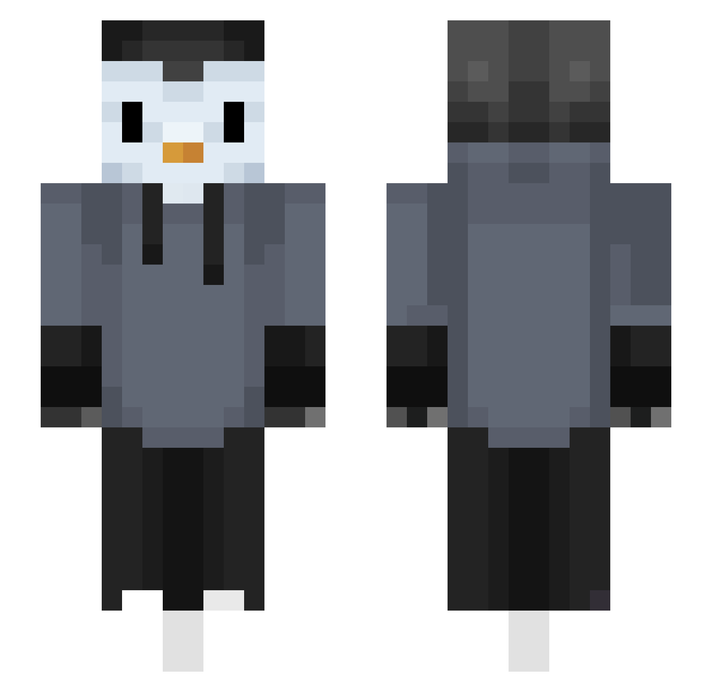 Twaes Minecraft skin, front and back view