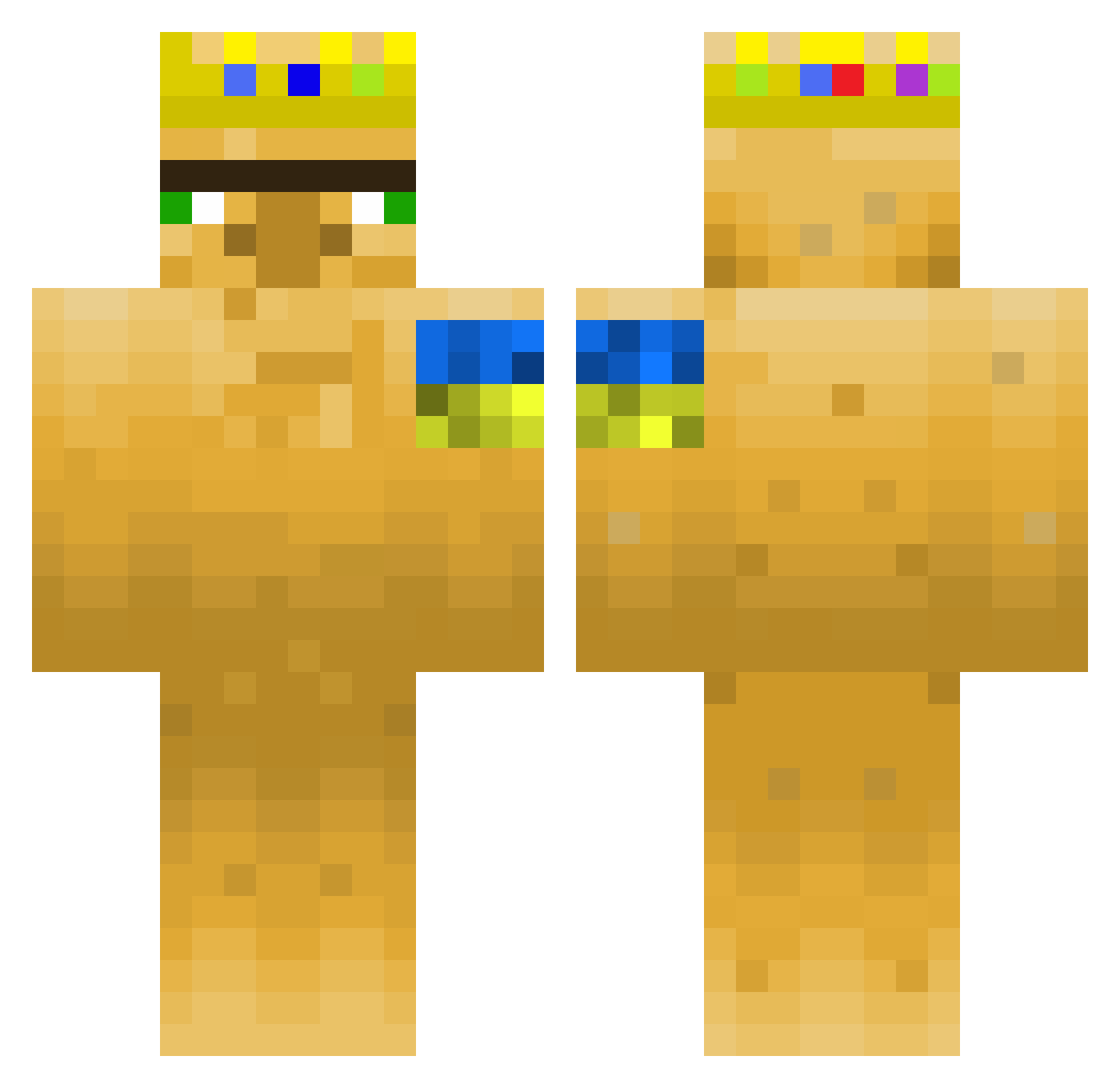 AlexanderXIV Minecraft skin, front and back view