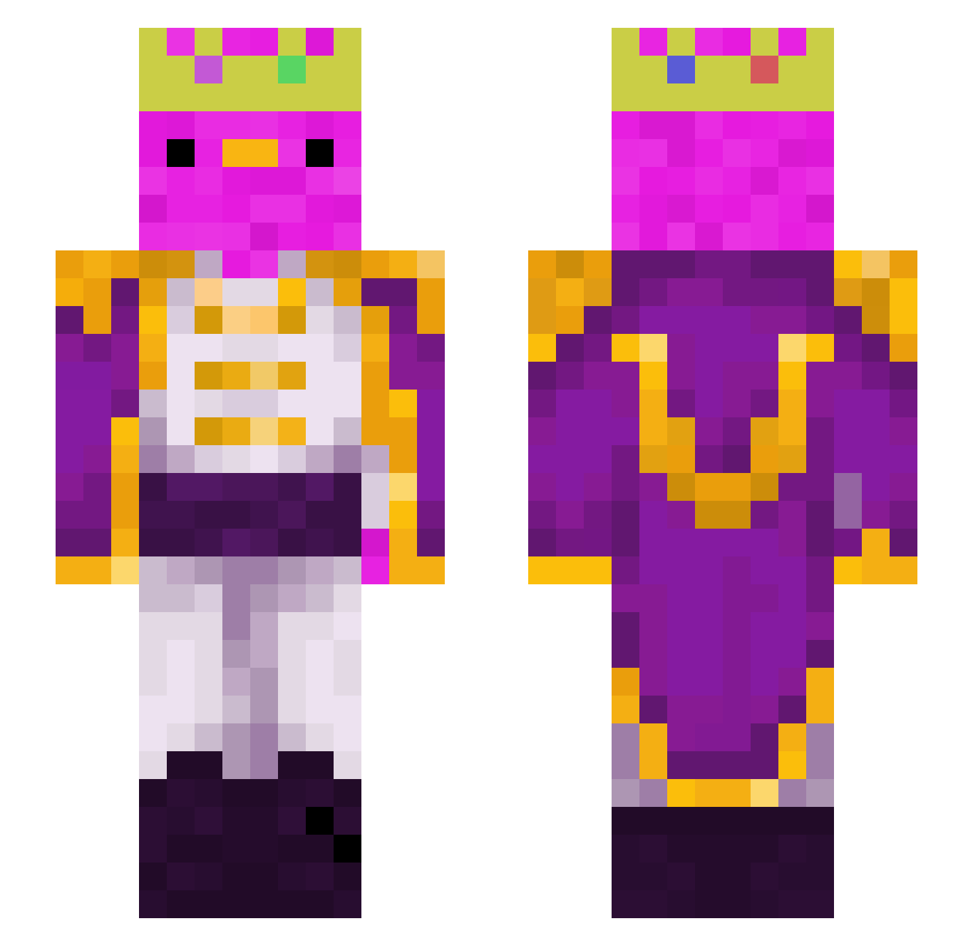 SSpec7 Minecraft skin, front and back view