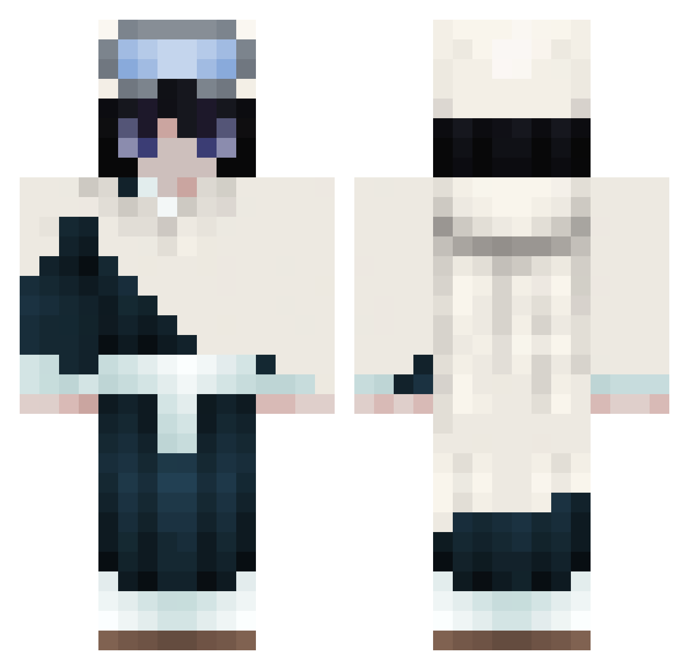 Gxcarmin Minecraft skin, front and back view