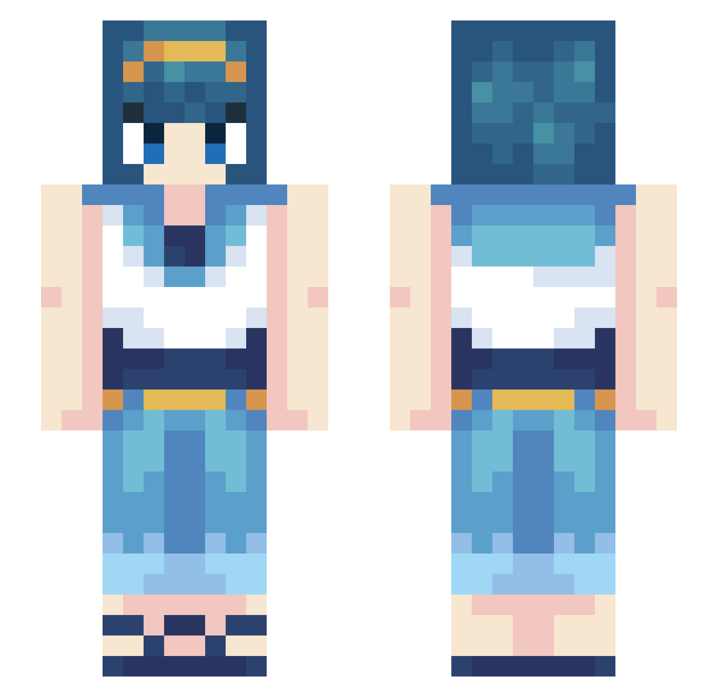 KrisZelciuS Minecraft skin, front and back view