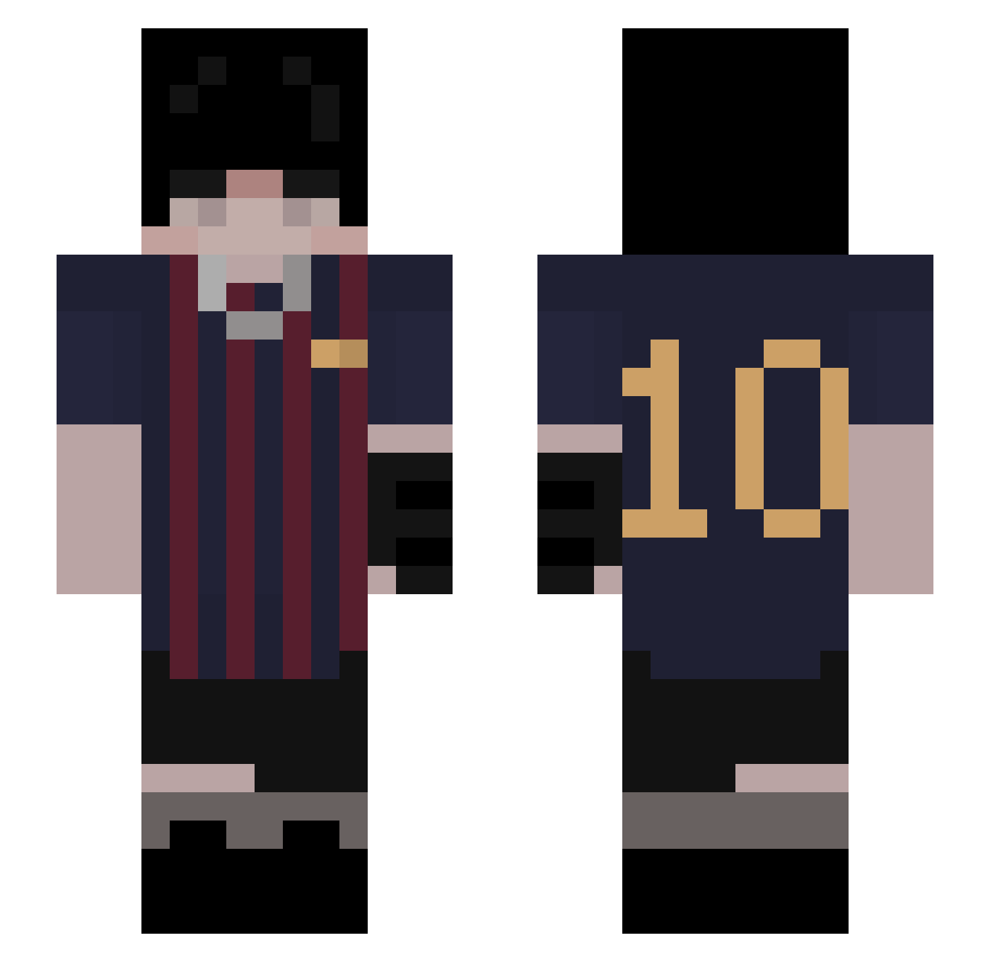 Nem0w0 Minecraft skin, front and back view