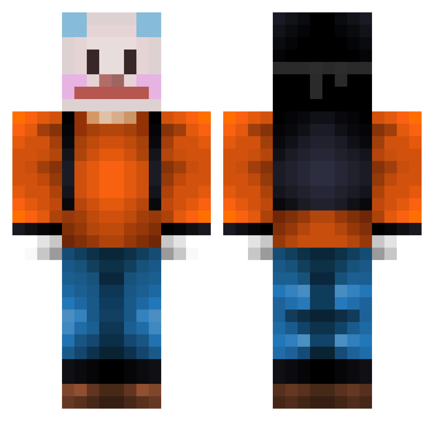 Stikine Minecraft skin, front and back view