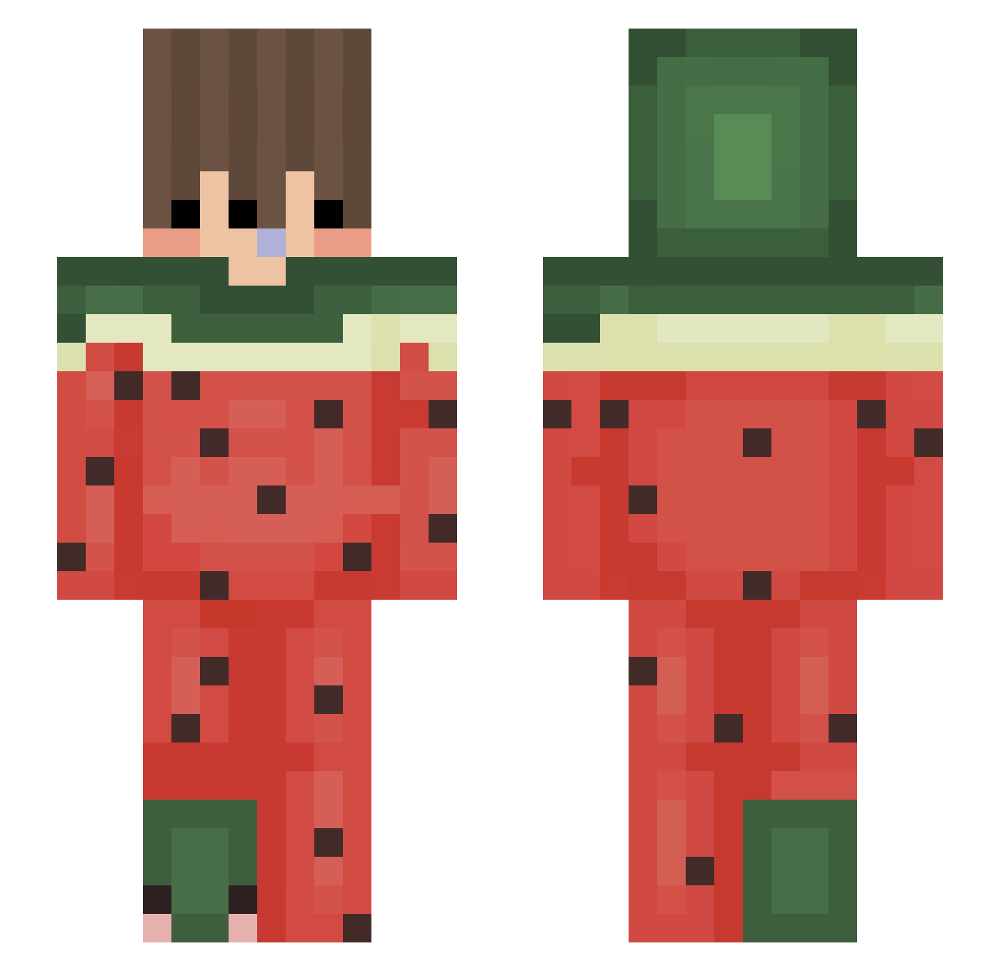 watup Minecraft skin, front and back view