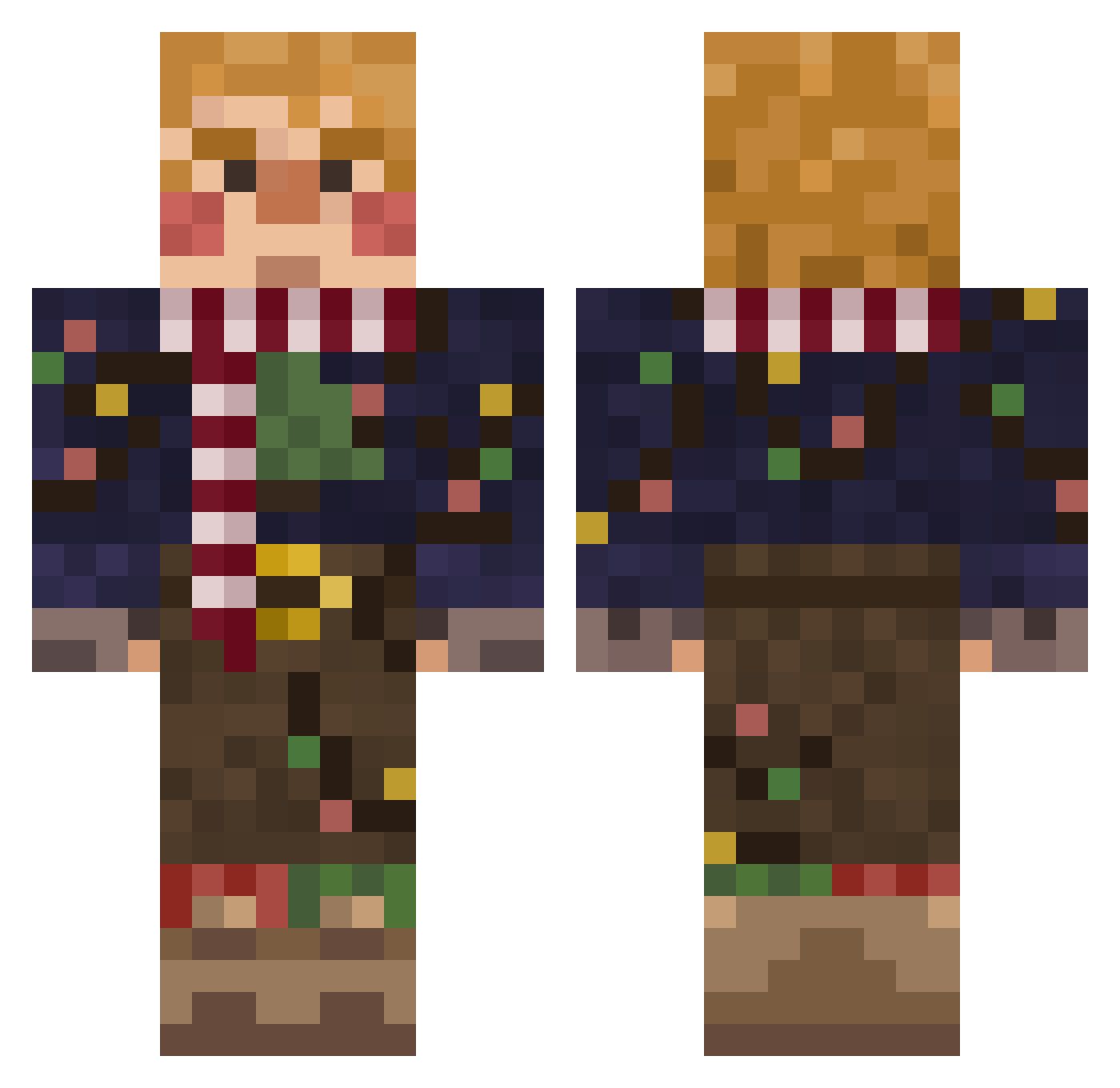 erivive Minecraft skin, front and back view