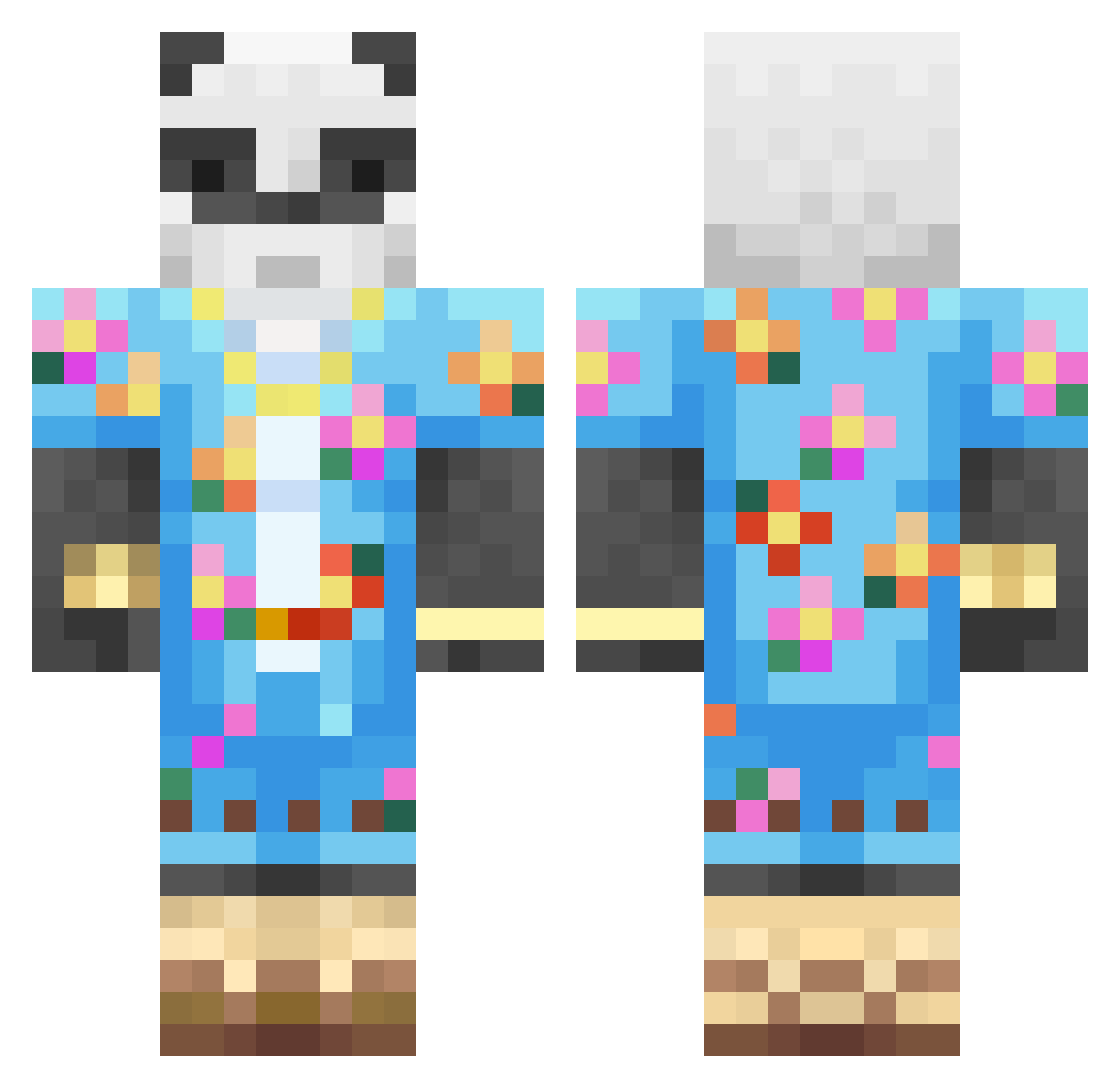 ieatp0p Minecraft skin, front and back view