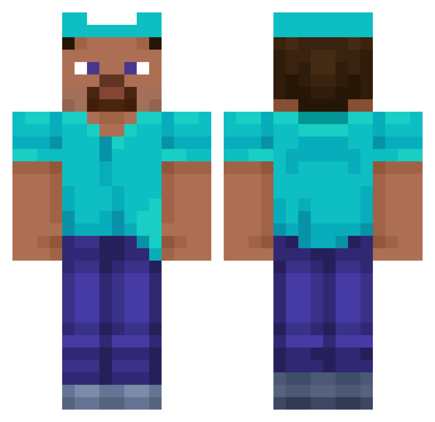 SnoopyTentation Minecraft skin, front and back view