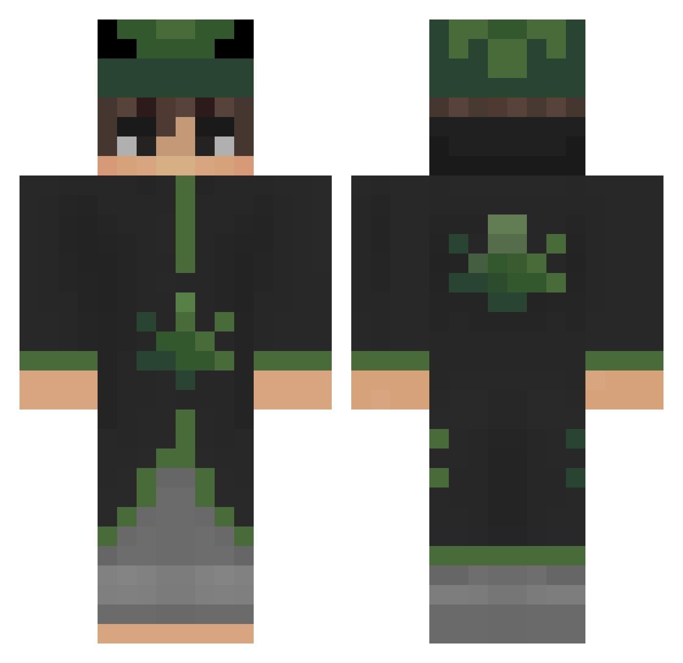 KiruTRI Minecraft skin, front and back view