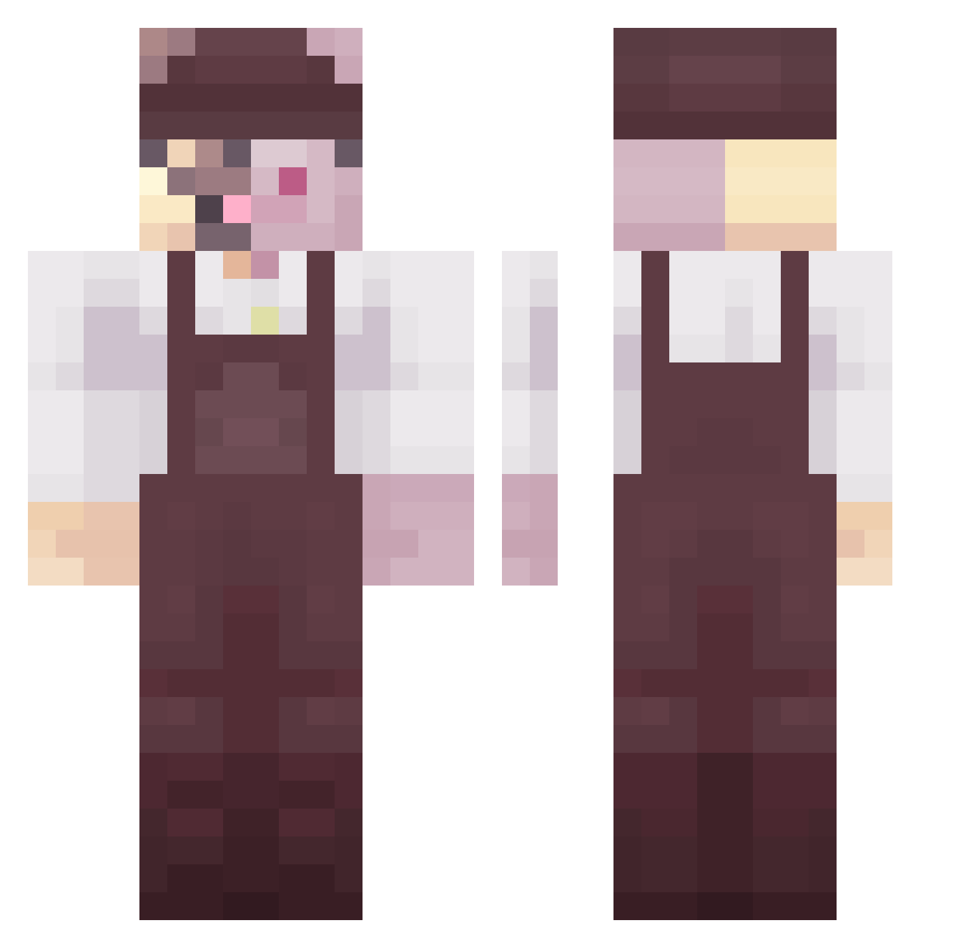 Pugbut_2 Minecraft skin, front and back view