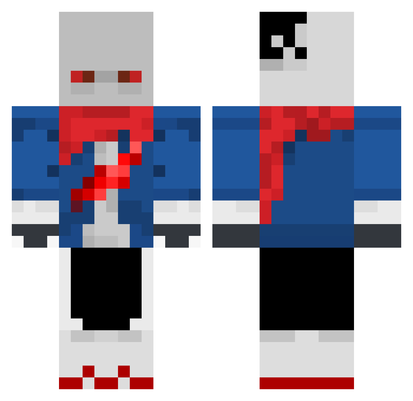 sans21045 Minecraft skin, front and back view