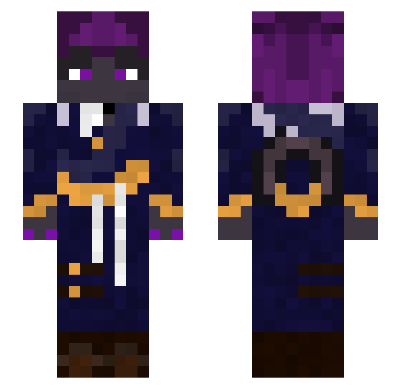 Reine_Komori Minecraft skin, front and back view