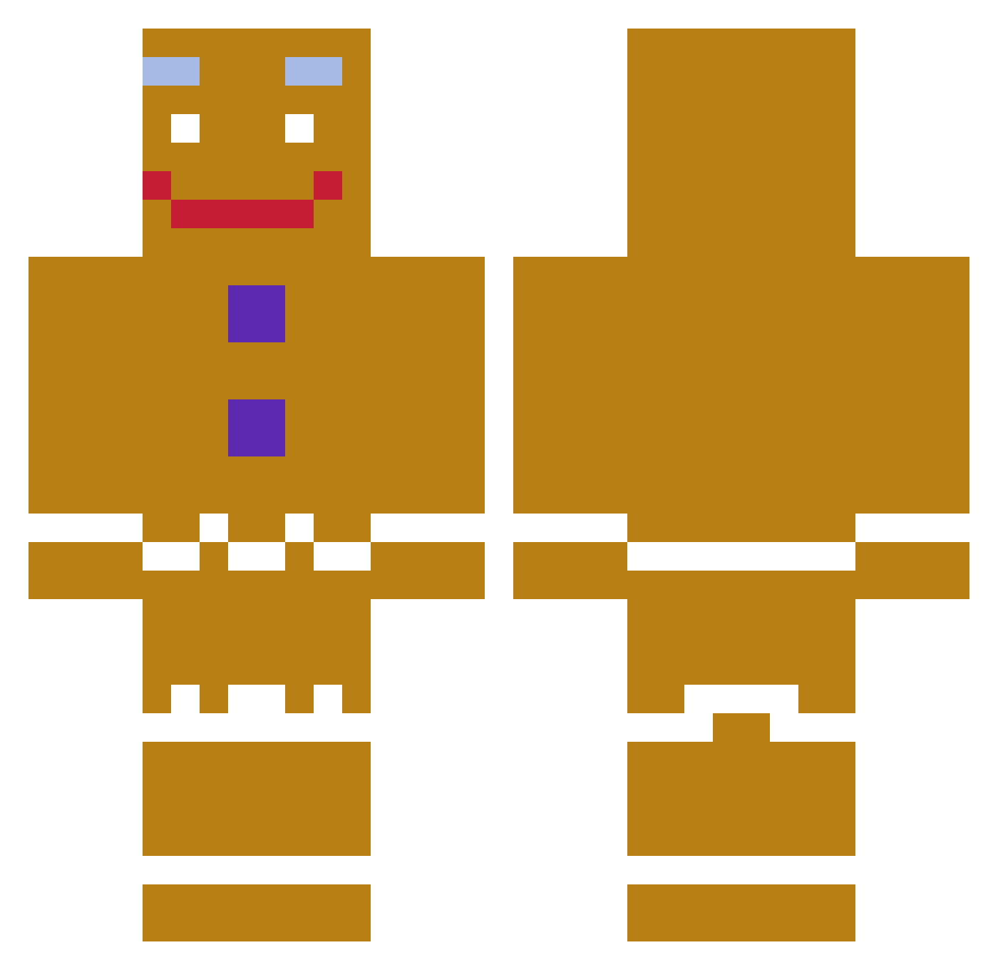 TurboBurken Minecraft skin, front and back view
