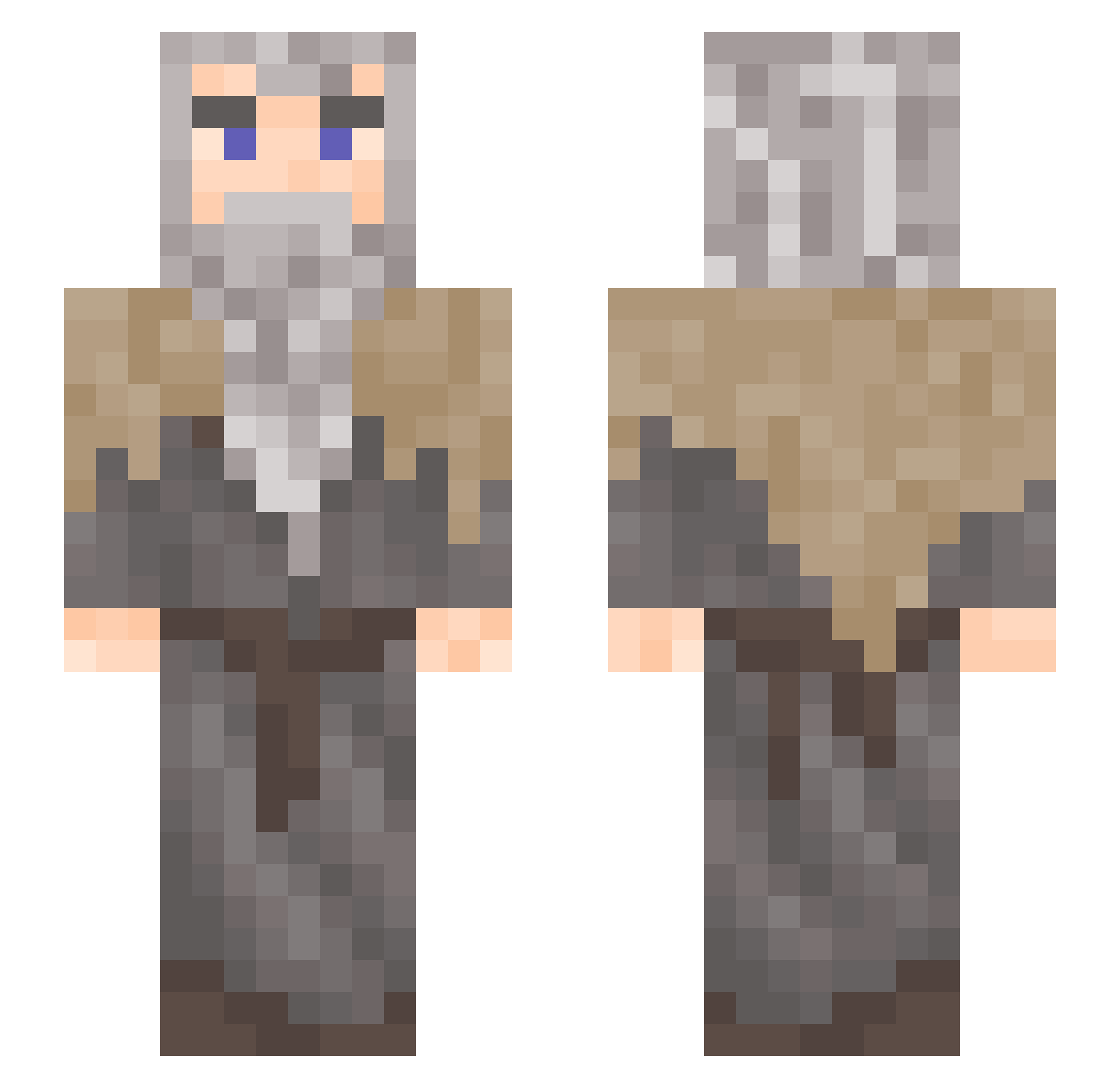 Miliodas Minecraft skin, front and back view