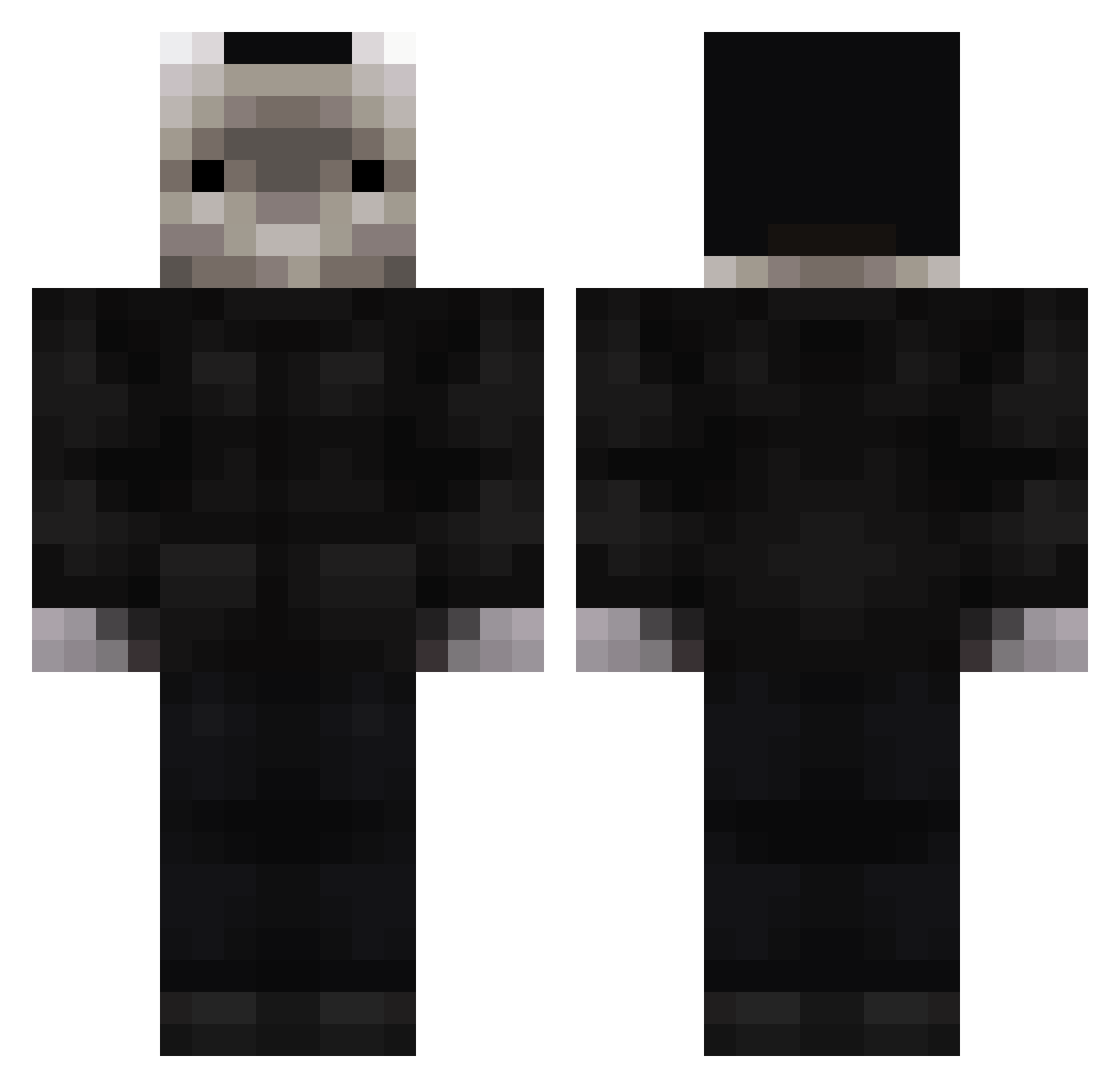 fazzylol Minecraft skin, front and back view