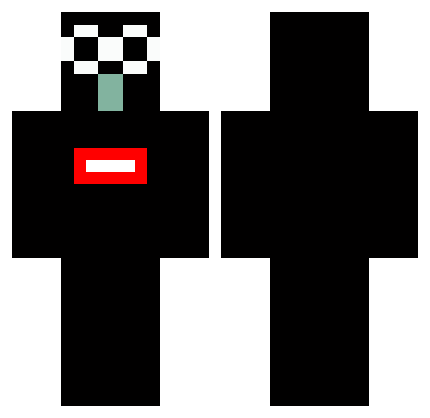 Axoy0 Minecraft skin, front and back view