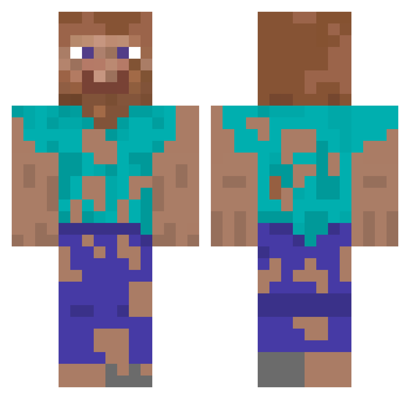 Veritas1111 Minecraft skin, front and back view
