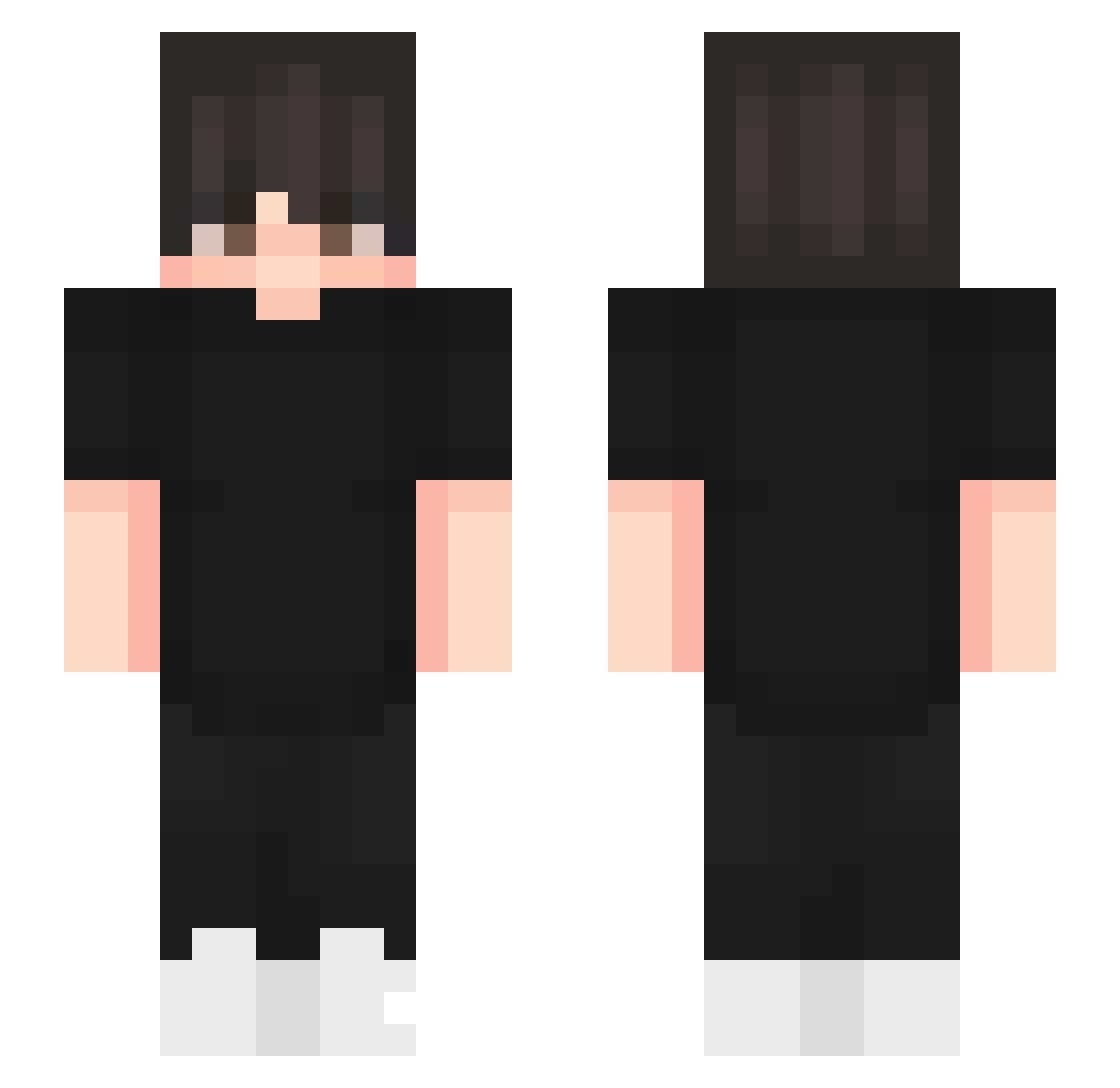 Xenohv Minecraft skin, front and back view
