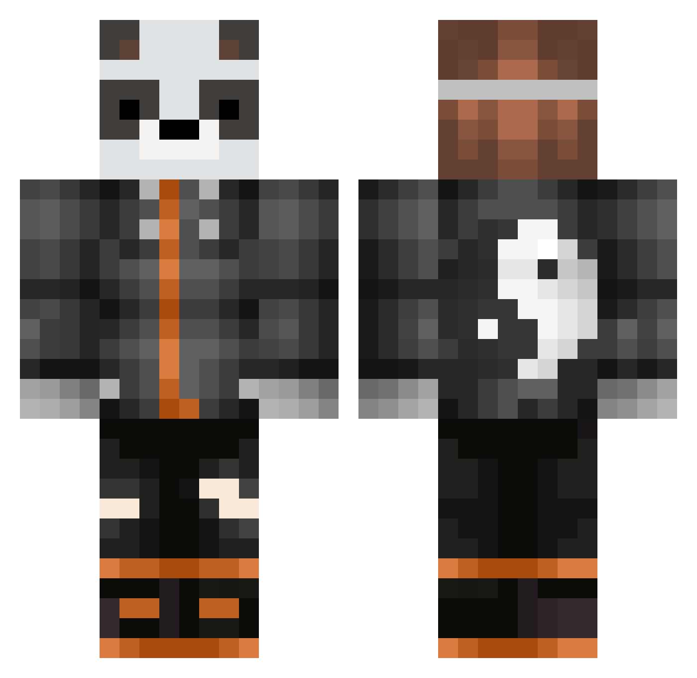 SeenSven Minecraft skin, front and back view
