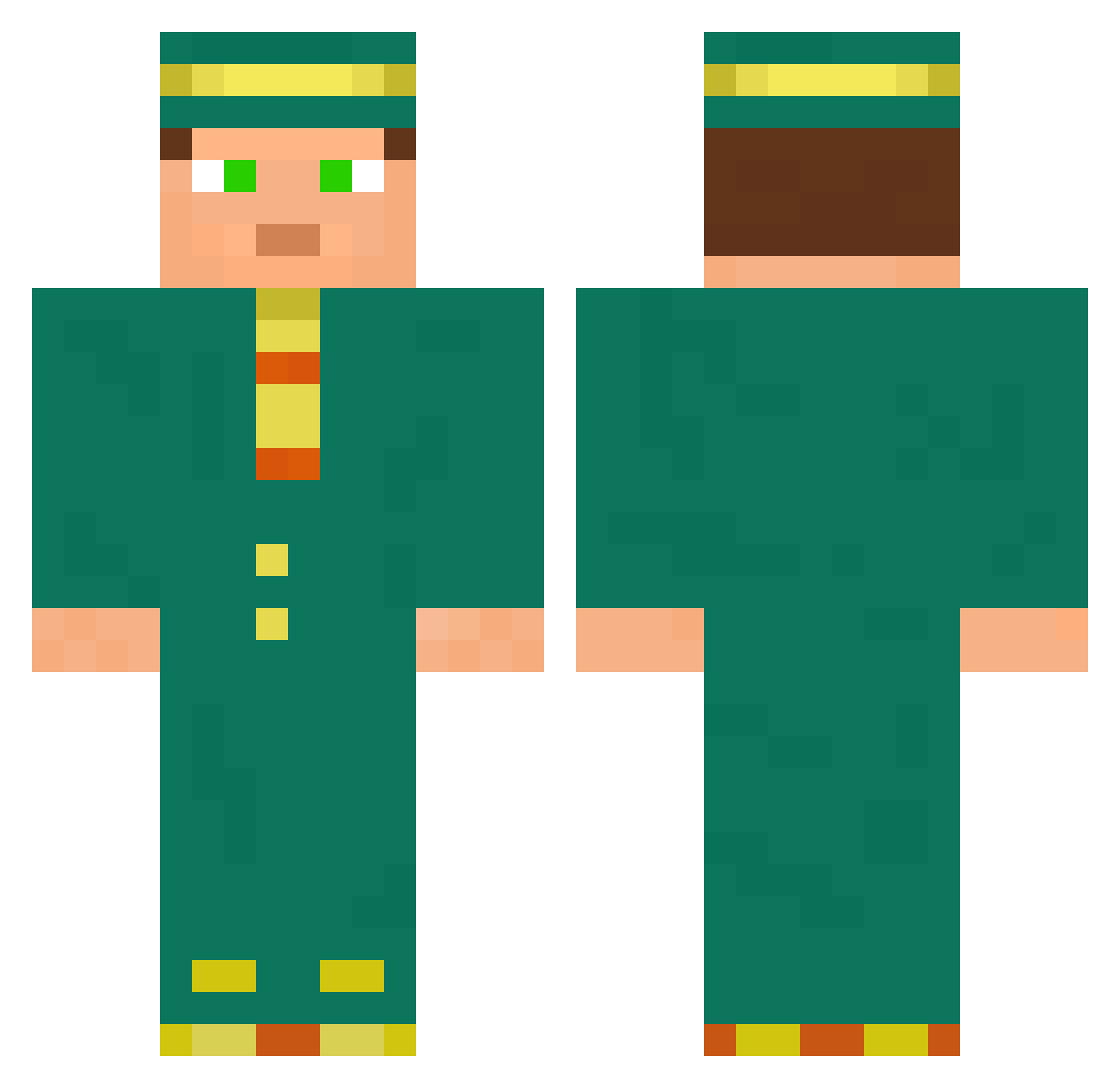Lazurs1k Minecraft skin, front and back view