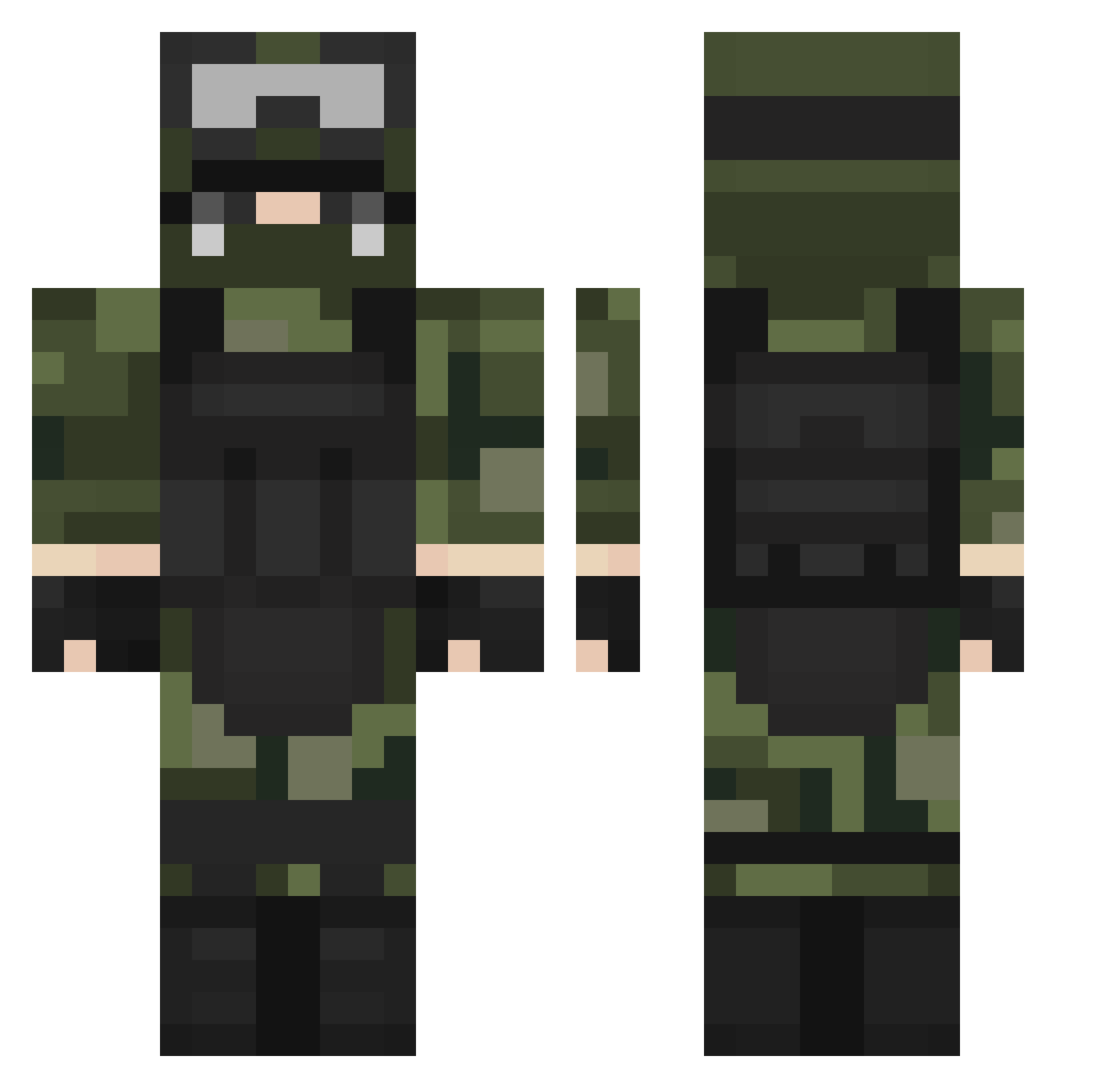 iamahamburger Minecraft skin, front and back view