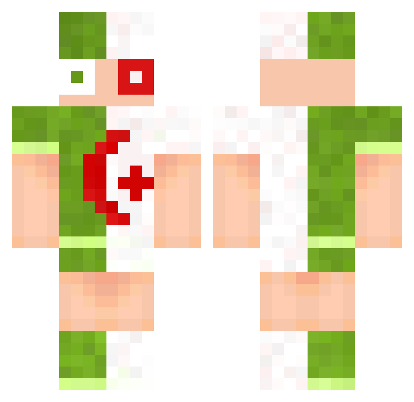hasbuuu Minecraft skin, front and back view