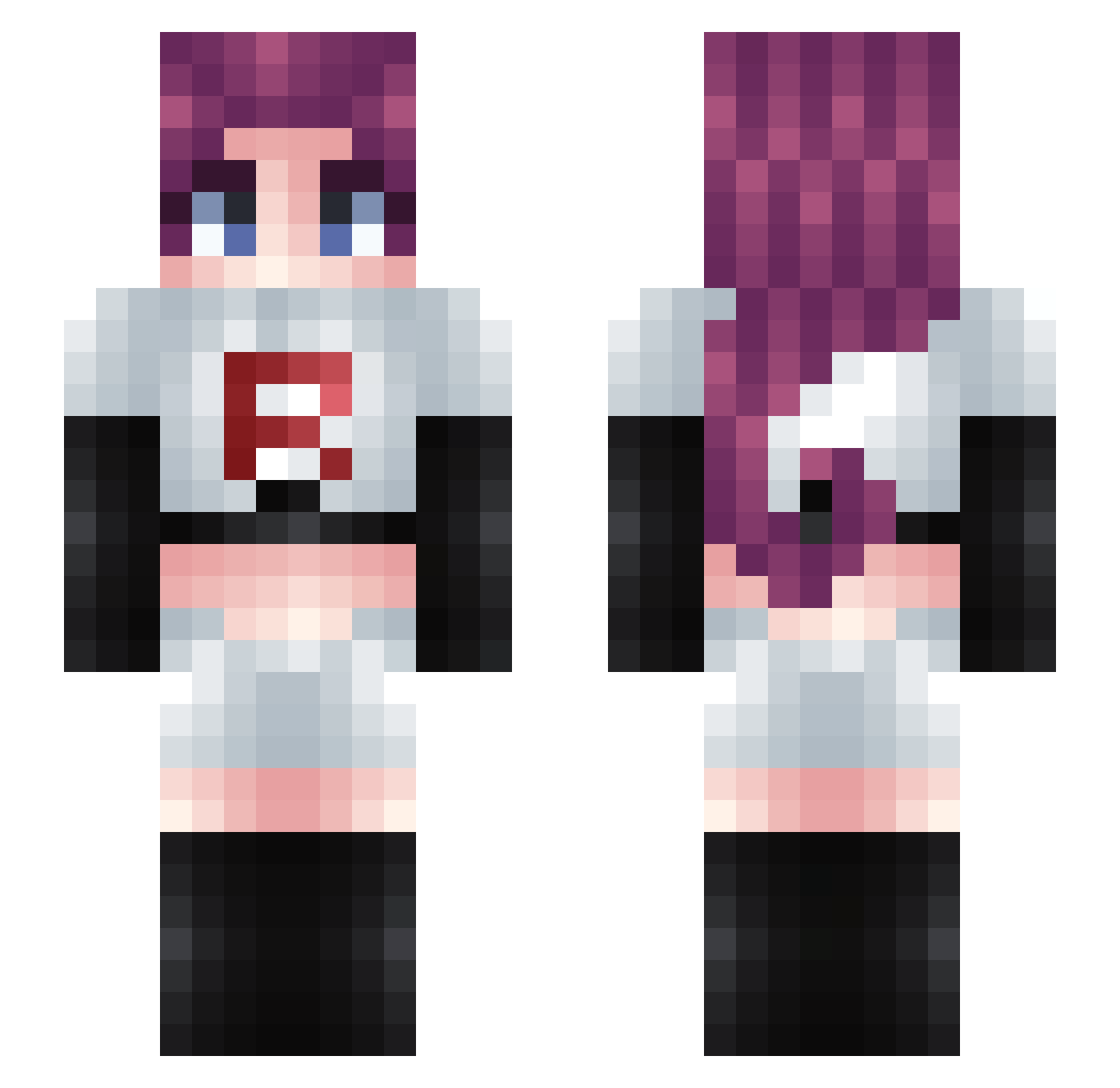 evilcory22 Minecraft skin, front and back view