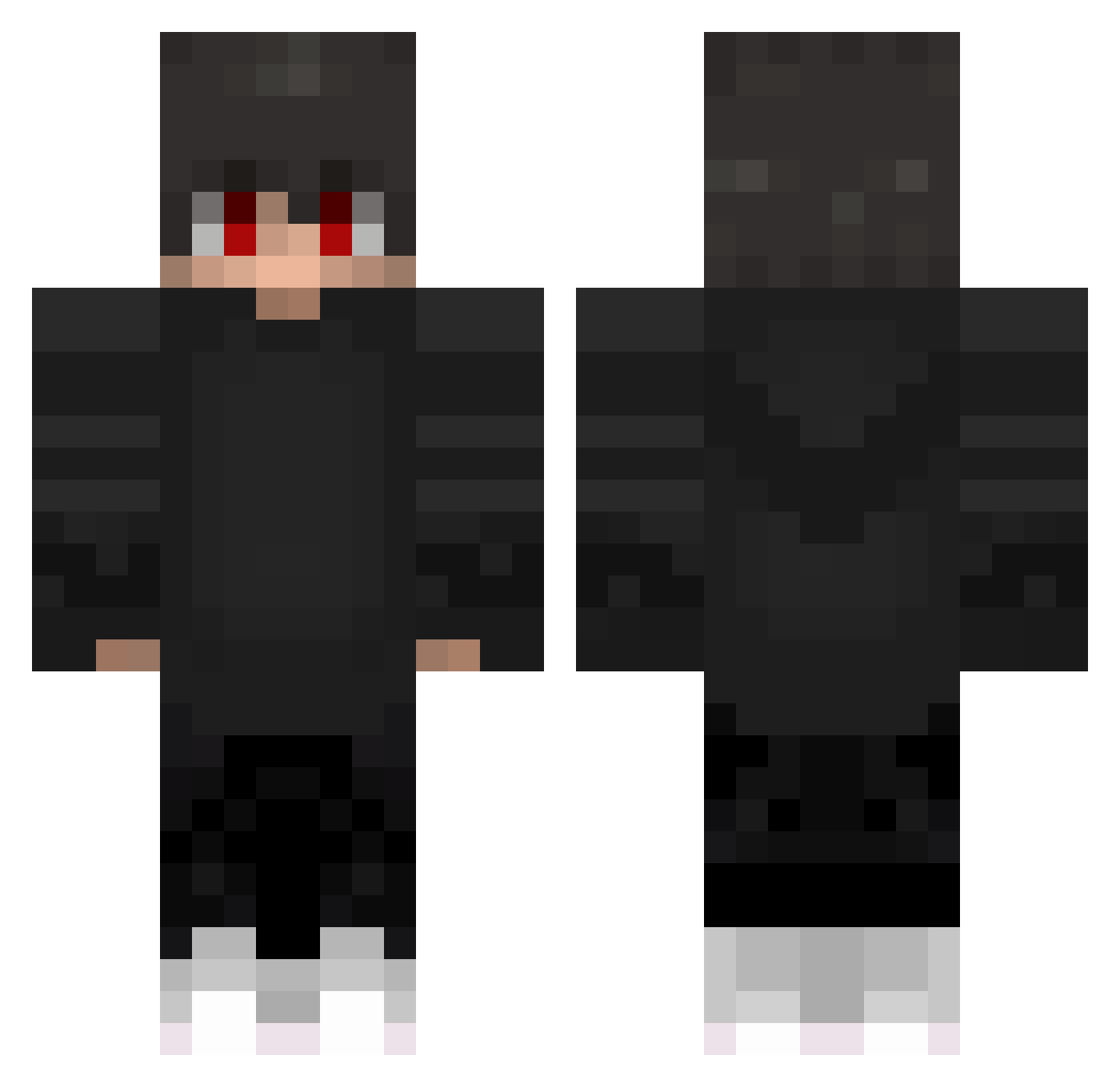 zBaianoWR Minecraft skin, front and back view