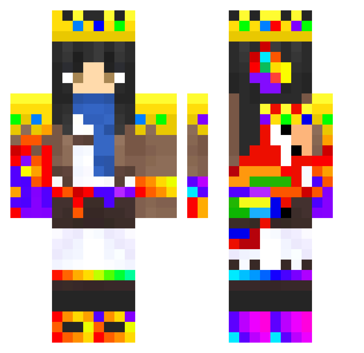 Kween_K Minecraft skin, front and back view