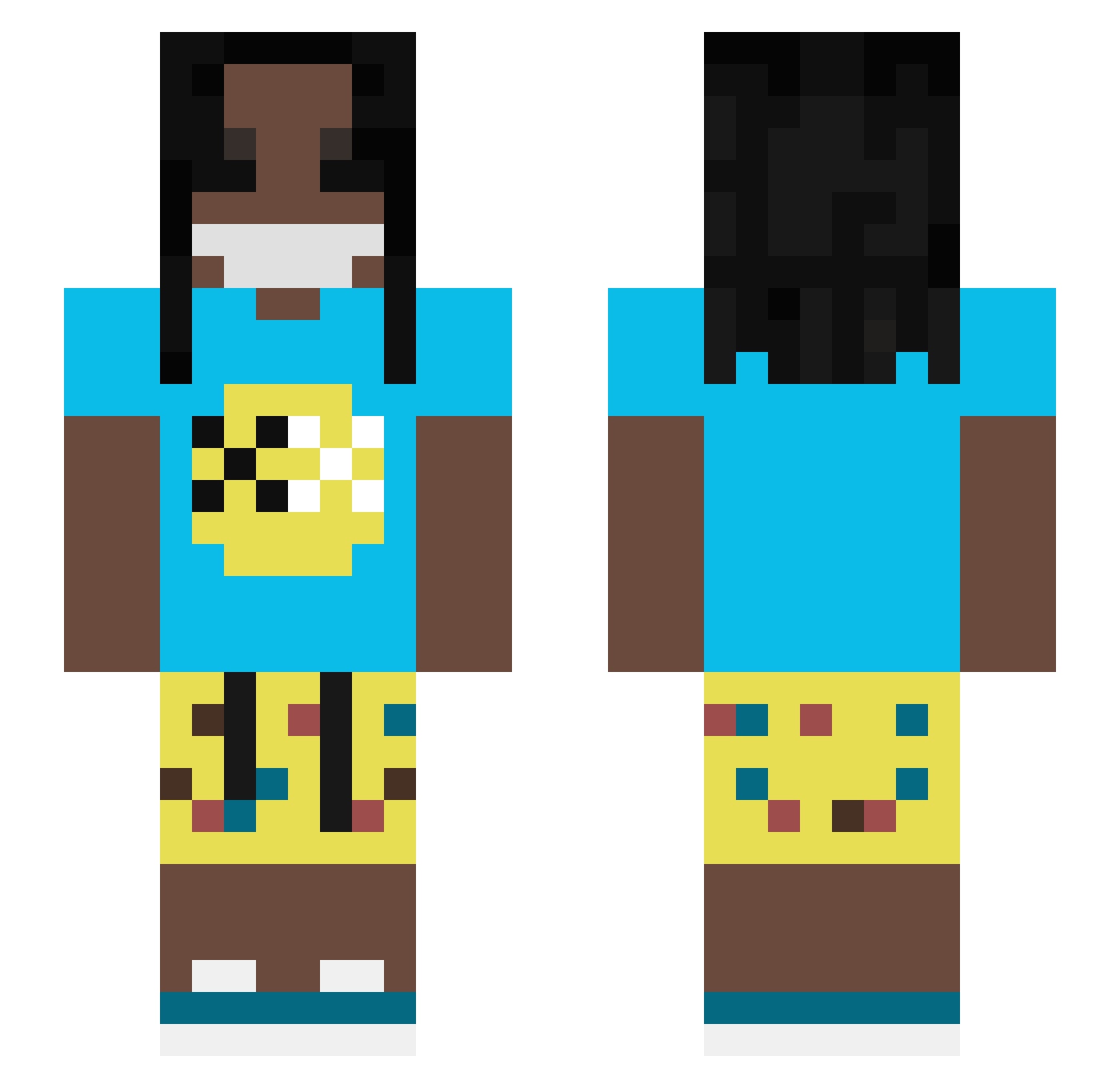 AceSA9 Minecraft skin, front and back view