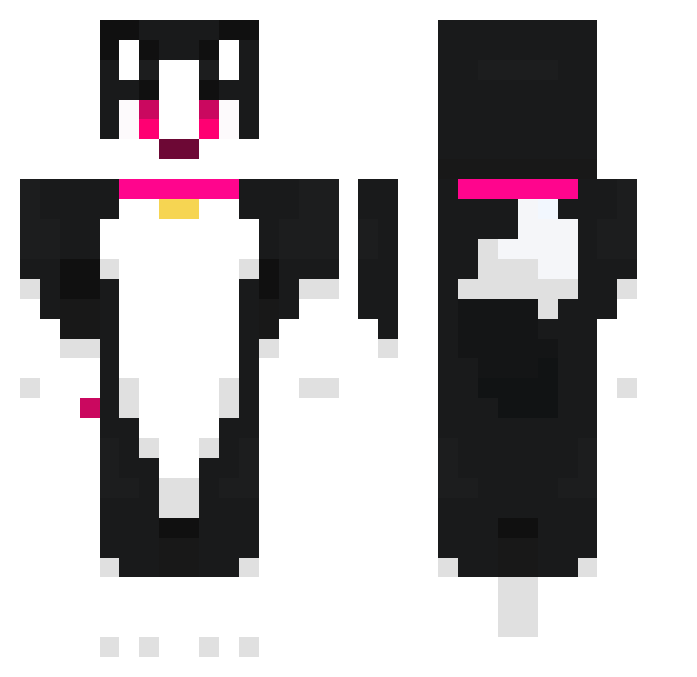 AviFang Minecraft skin, front and back view