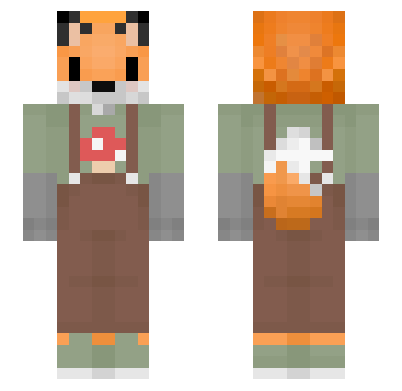 Chachou_coin Minecraft skin, front and back view