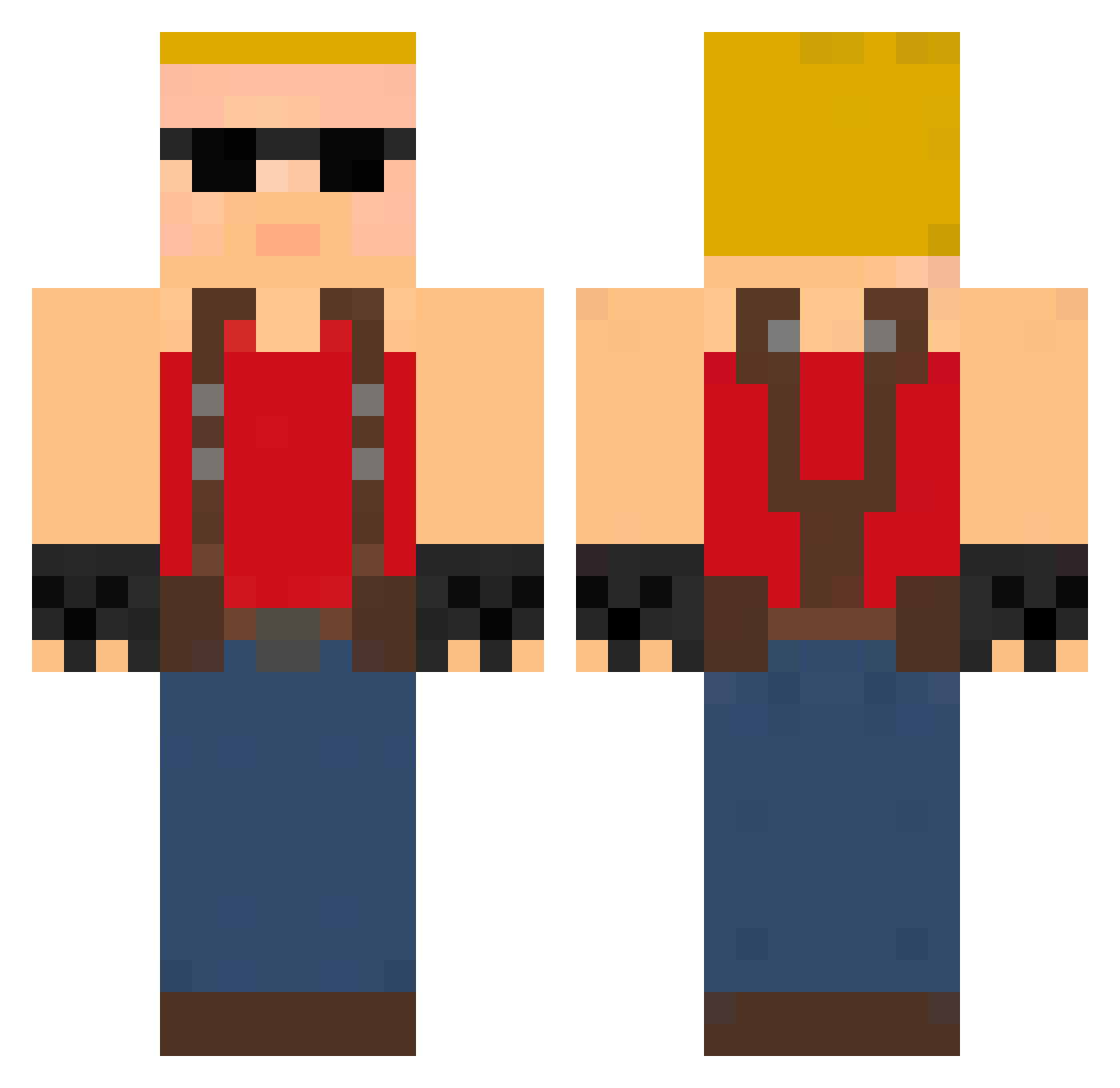 babbit Minecraft skin, front and back view