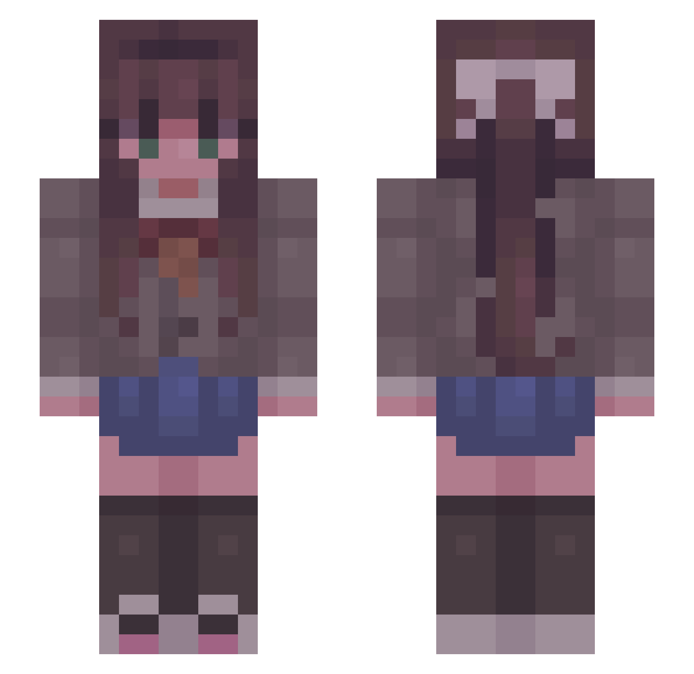 Karbines Minecraft skin, front and back view