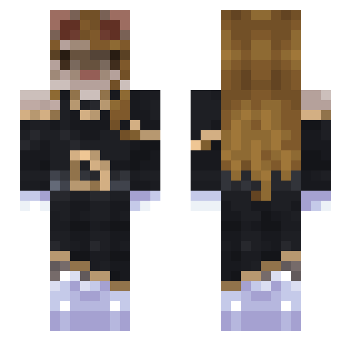 WitheredSouls_ Minecraft skin, front and back view