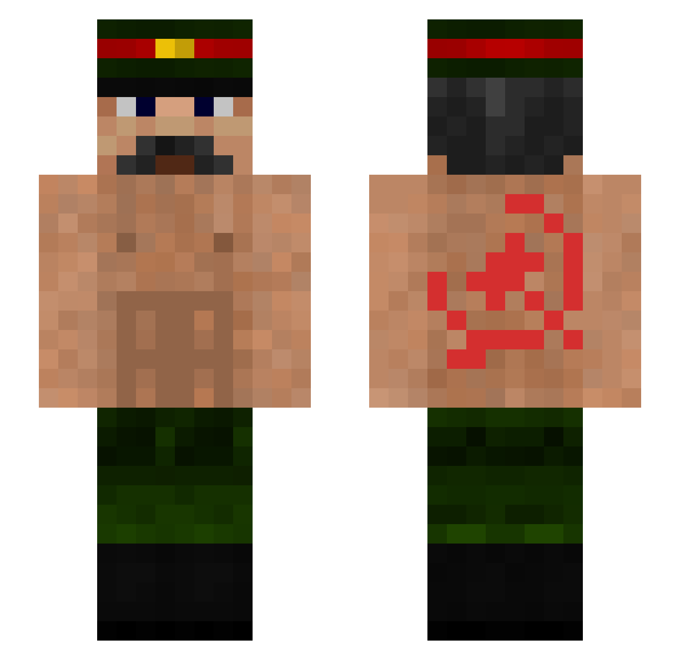 Jahannam Minecraft skin, front and back view