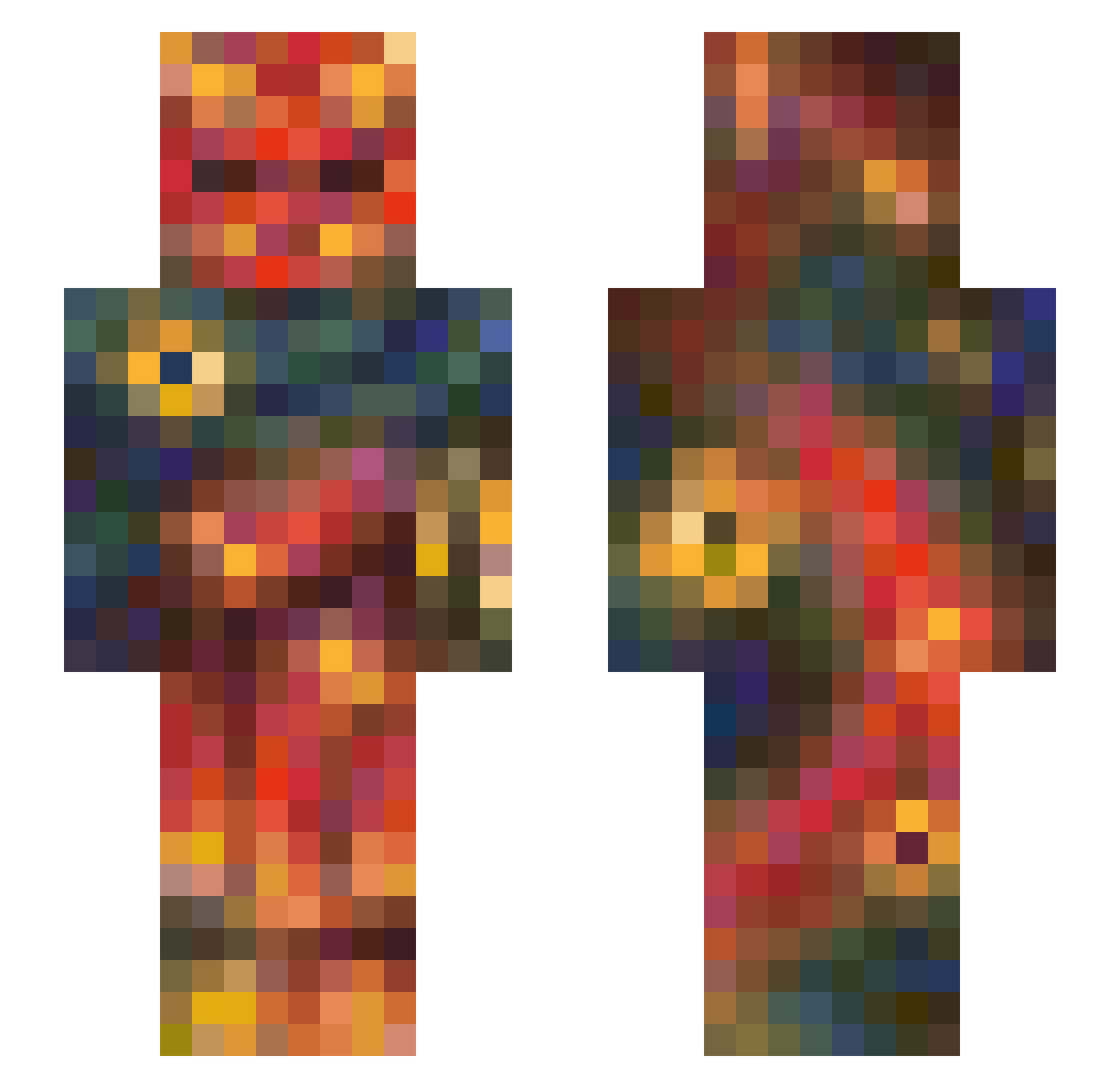 Sensei_Sense Minecraft skin, front and back view