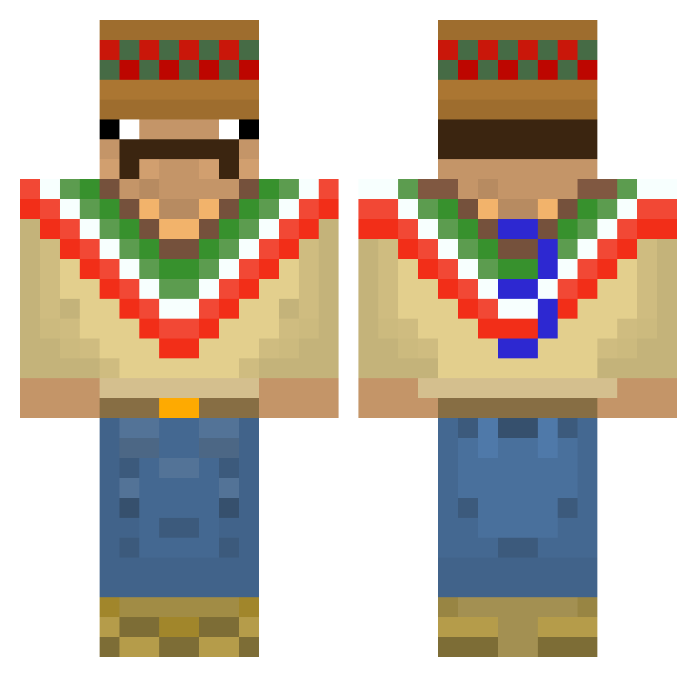 Taesly Minecraft skin, front and back view