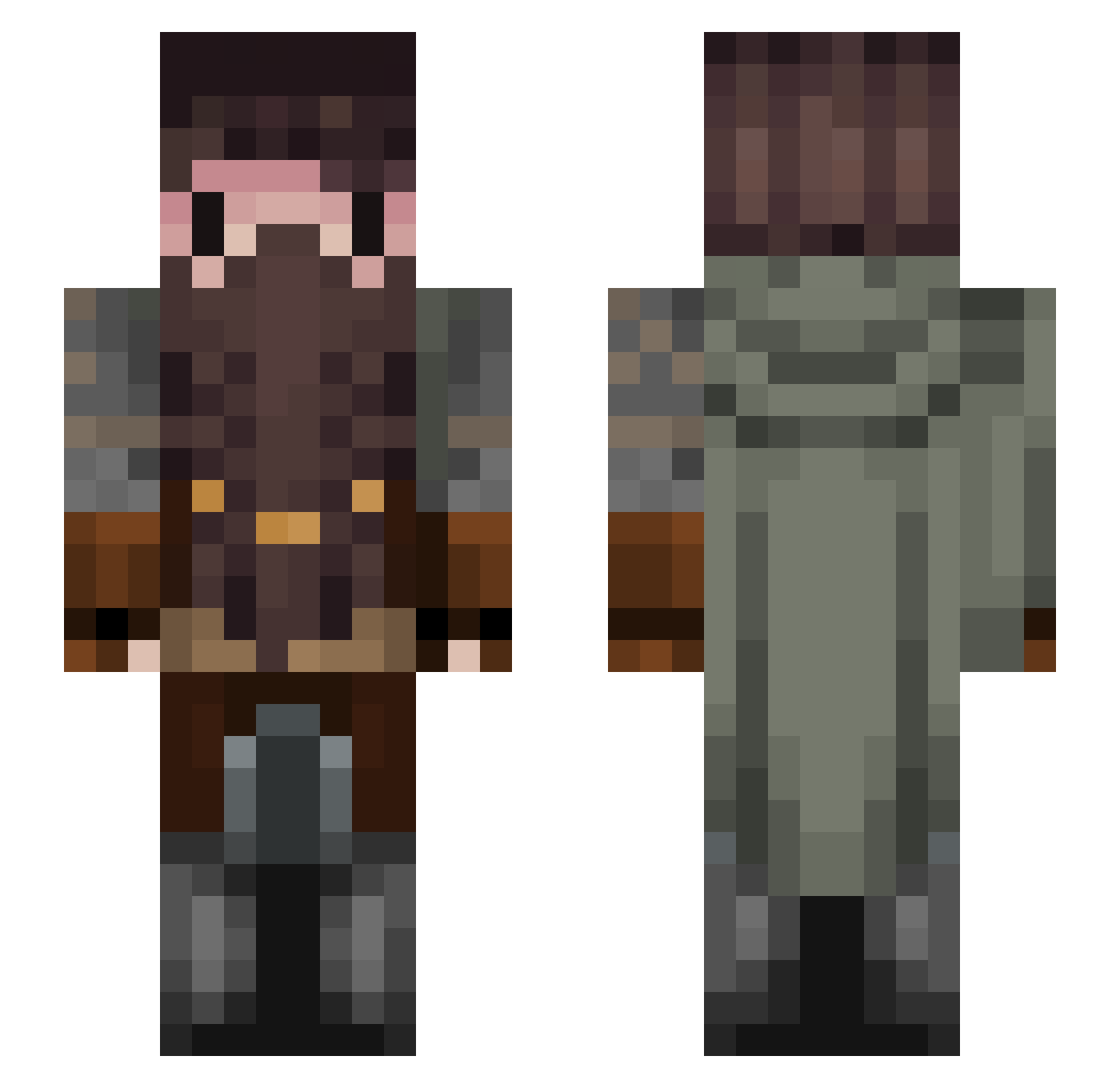 Emtenn Minecraft skin, front and back view