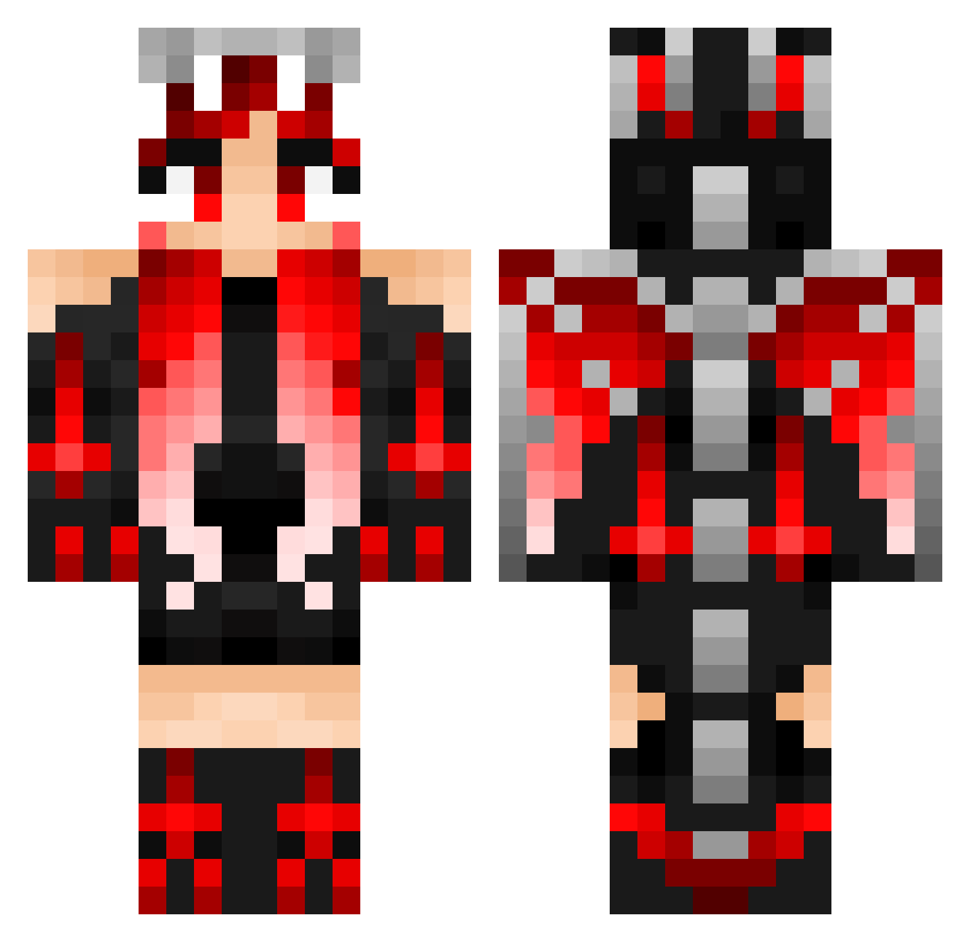 SrtaRaven_ Minecraft skin, front and back view