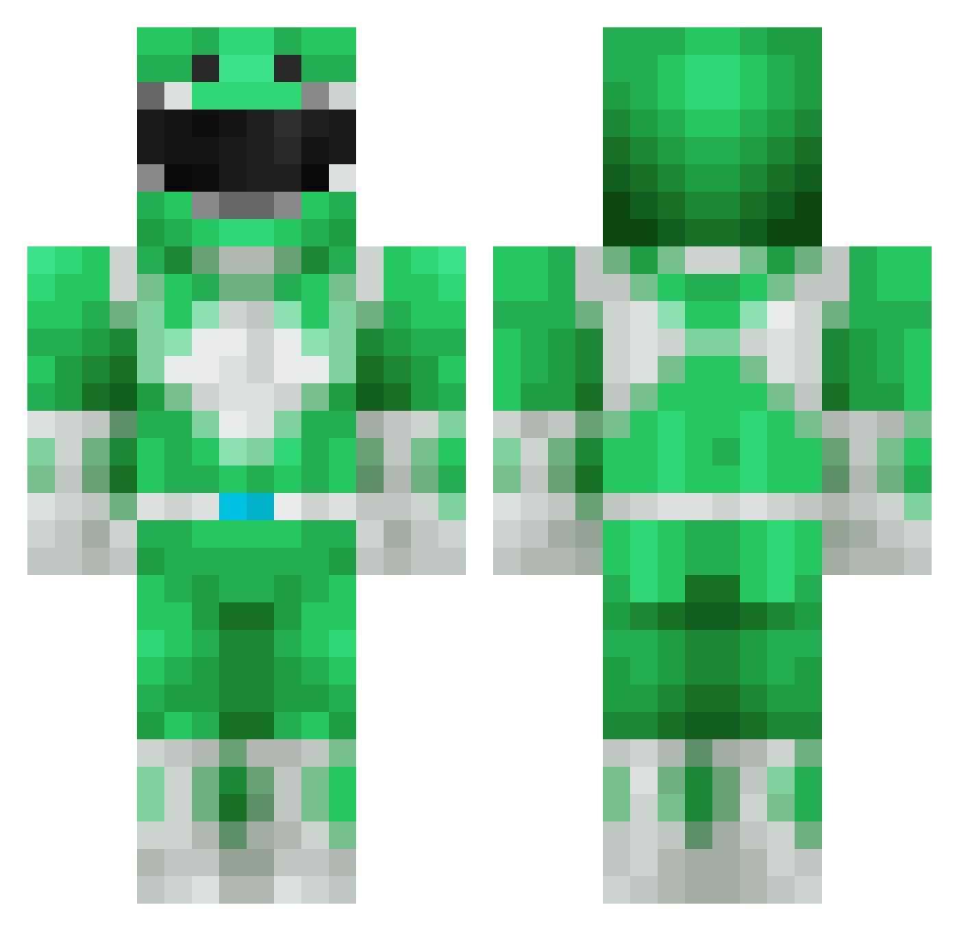 domfol Minecraft skin, front and back view