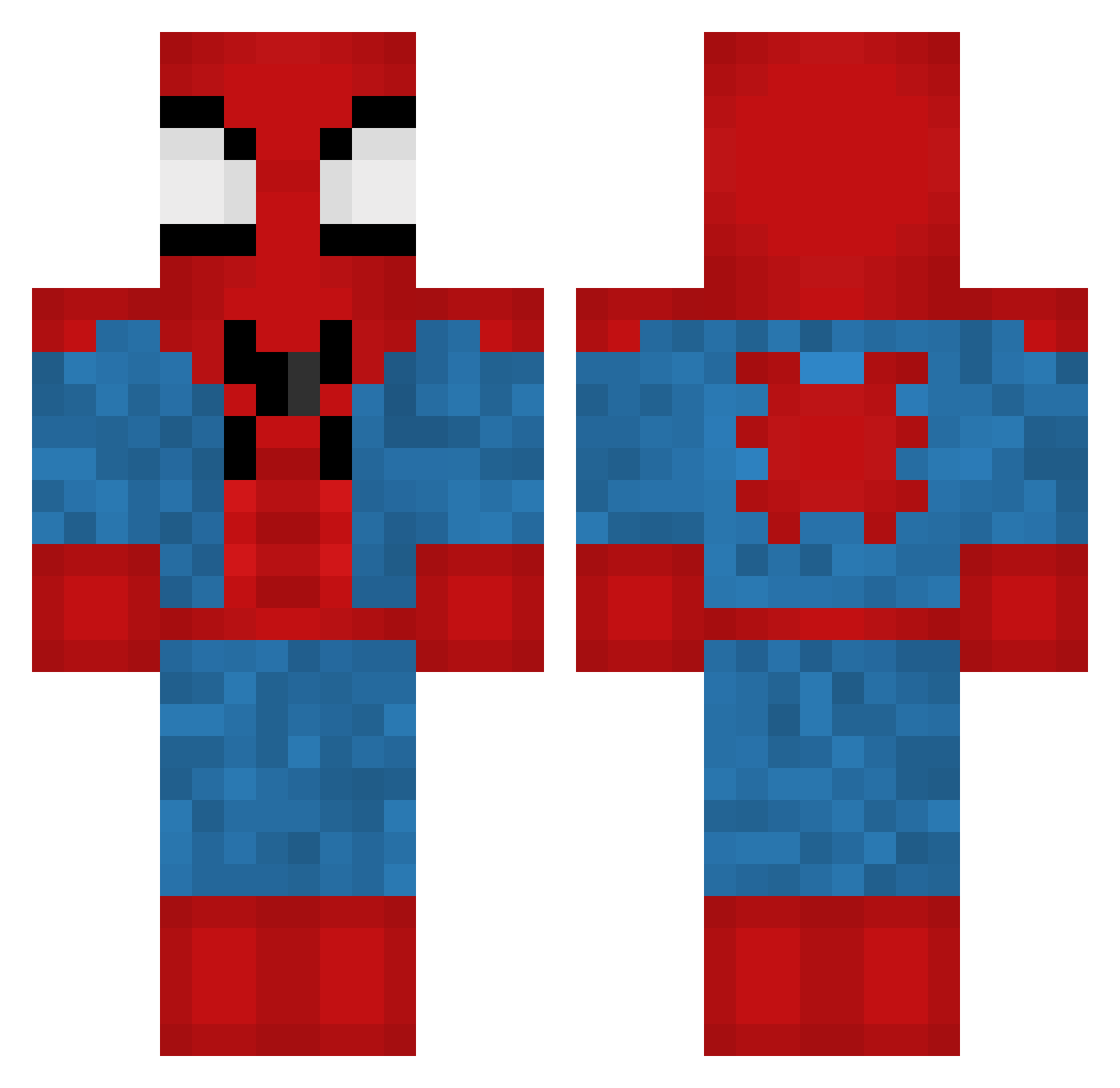 xoterix Minecraft skin, front and back view